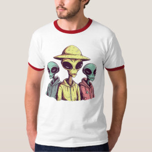 T-shirt graphique trio d'aliens cool – Mode street