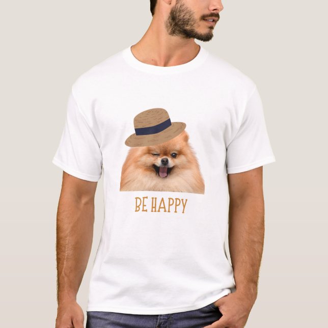 T-shirt graphique typographique avec un chien drôl (Devant)
