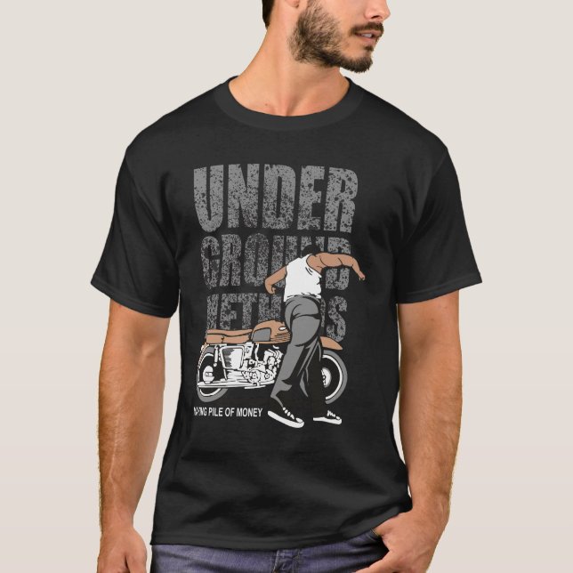 T-Shirt Graphique Under Ground Riders – Vélo Vinta (Devant)