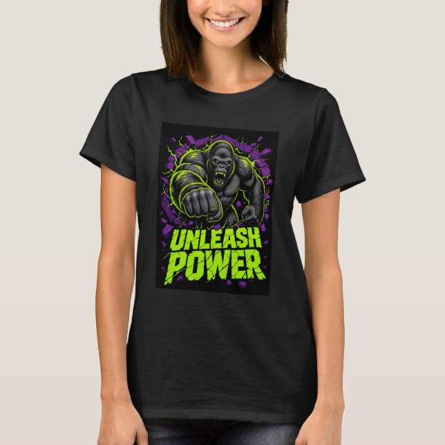 T-shirt graphique Unleash Power Gorilla (Devant)