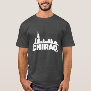 T-shirt graphique urbain en détresse CHIRAQ Skylin