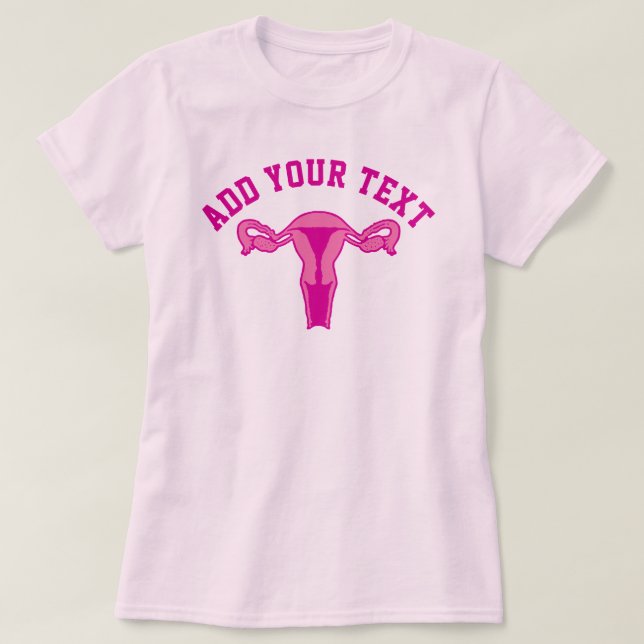T-shirt Graphique Uterus + Texte personnalisé (Design devant)