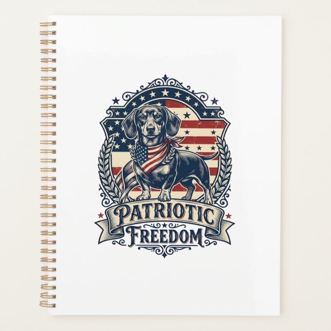 T-shirt graphique vectoriel de teckel patriotique_ (Devant)