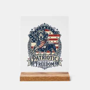 T-shirt graphique vectoriel de teckel patriotique_