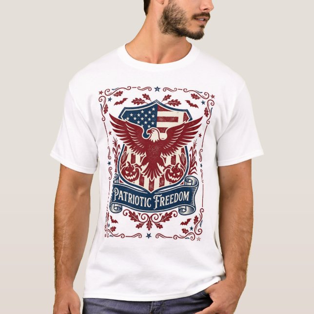 T-shirt graphique vectoriel d'Halloween patriotiqu (Devant)