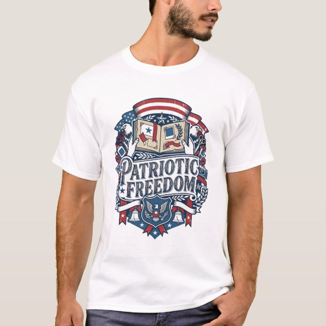 T-Shirt Graphique Vectoriel Scrapbooker Patriotiqu (Devant)