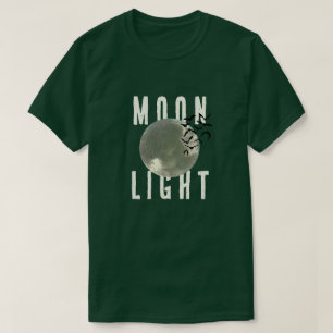T-Shirt Graphique Vert Foncé Vintage Clair de Lune