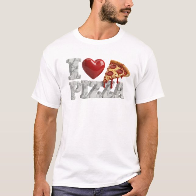 T-shirt graphique Vibrant Gris J'ADORE LA PIZZA (Devant)