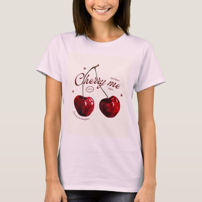 T-shirt graphique vintage "Cerise fraîche" (Devant)