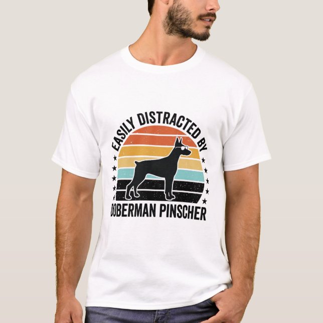 T-shirt graphique vintage Doberman Pinscher couche (Devant)