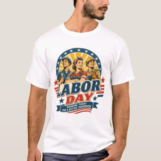 T-Shirt Graphique Vintage Fête du Travail Travaill
