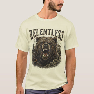 T-Shirt Graphique Vintage Ours Implacable