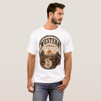 T-Shirt graphique vintage Western Cowboy Route 66