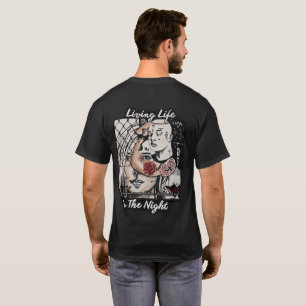 T-shirt graphique « Vivre la vie la nuit » – Urbai