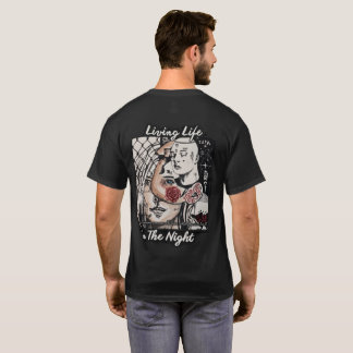 T-shirt graphique « Vivre la vie la nuit » – Urbai