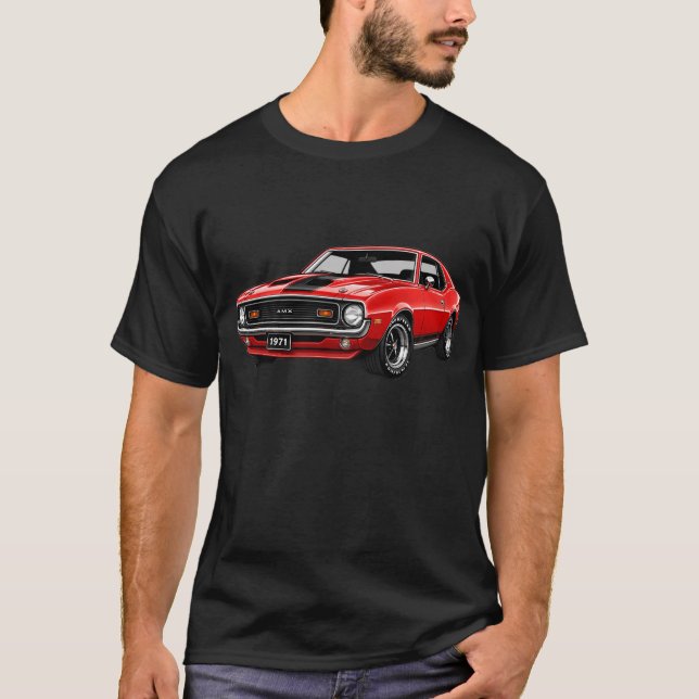 T-Shirt Graphique Voiture Classique Rouge AMC (Devant)