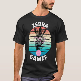 T-shirt Graphique Zebra Gamer Pour Gamer Kids