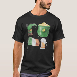 T-shirt Graphiques amusants de symboles de la Saint-Patric