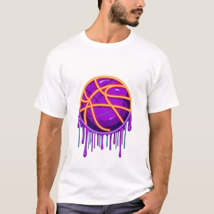 T-shirt Graphiques de basketball néon Drip Basketball 