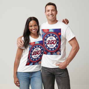 T-shirt Graphiques de feux d'artifice pour le 250e anniver