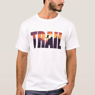 T-shirt Graphiques de silhouette de montagne de sentier ép