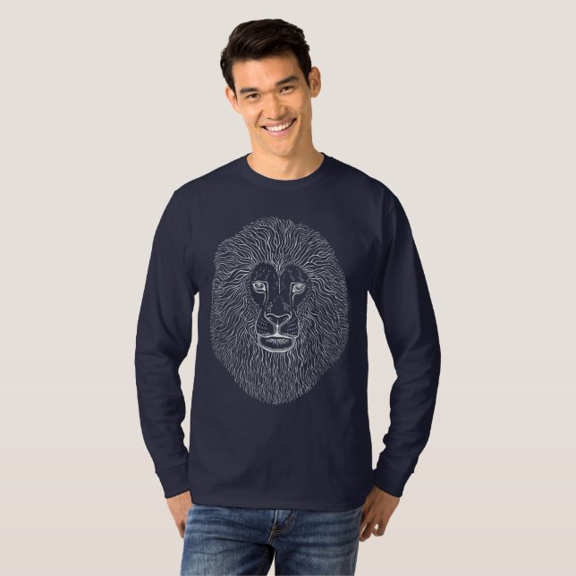 T-shirt Graphiques de tête de lion (Devant entier)