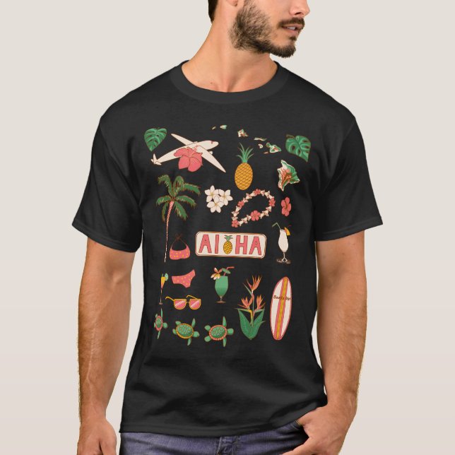 T-shirt Graphiques de voyage Aloha Hawaii (Devant)