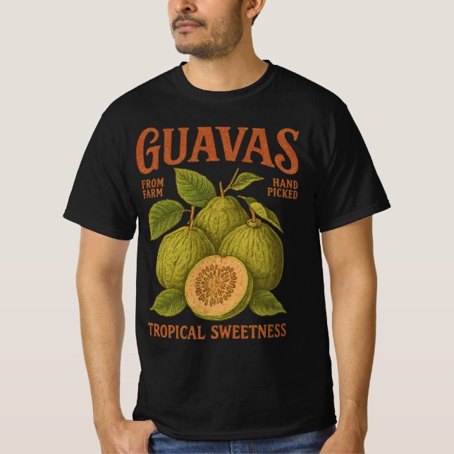 T-shirt Graphiques Publicitaires Rétro de Goyaves | Tropic (Devant)