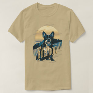T-shirt Graphiques rétro Français Bulldog Blue ID754
