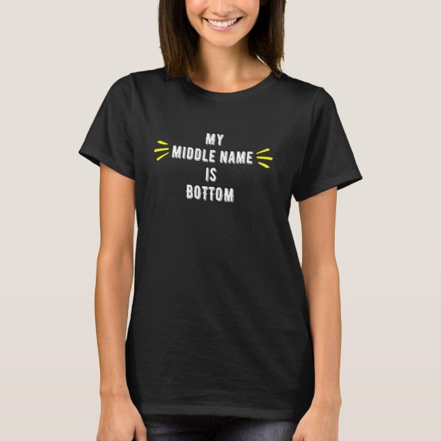 T-shirt Graphisme Amusant - Mon Nom Moyen Est En Bas (Devant)