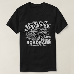 T-shirt Graphisme blanc de course de voiture classique de 