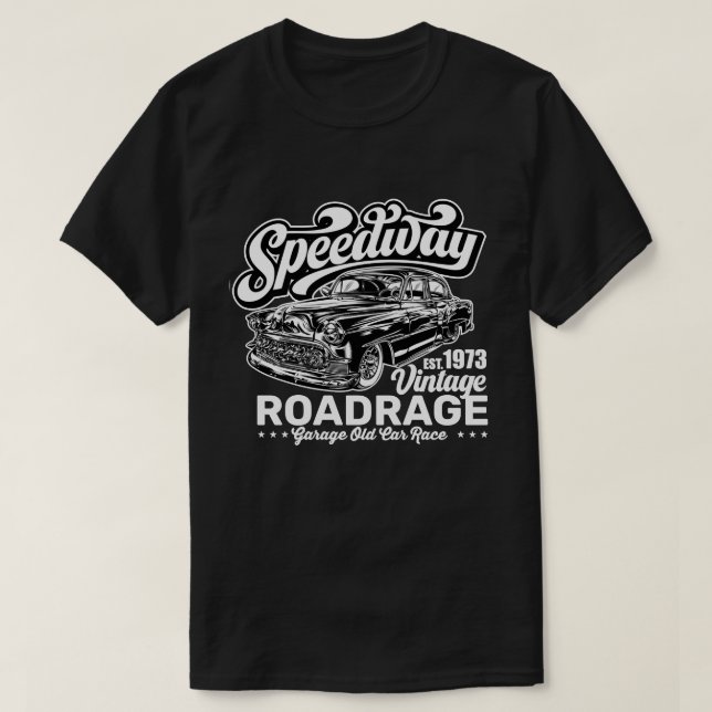 T-shirt Graphisme blanc de course de voiture classique de  (Design devant)