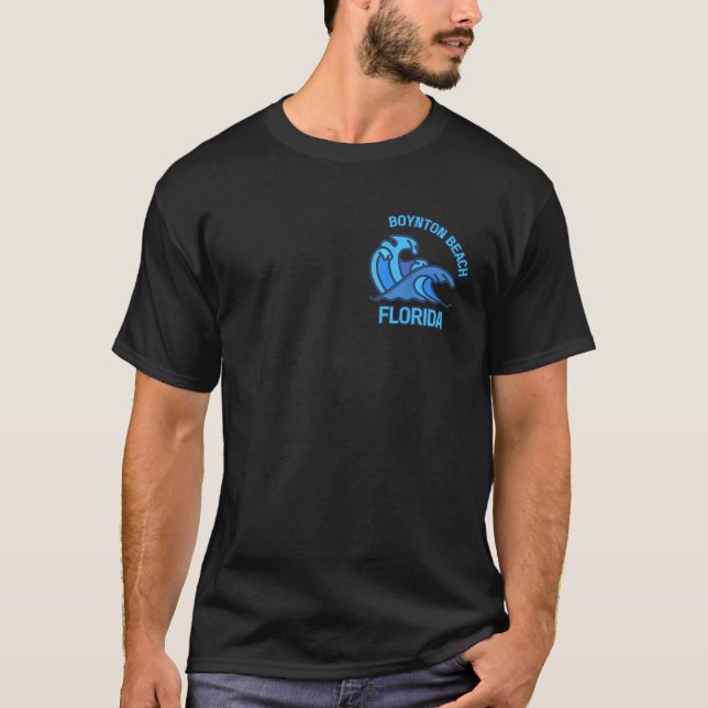 T-shirt Graphisme Boynton Beach Floride Pocket Wave Souven (Devant)