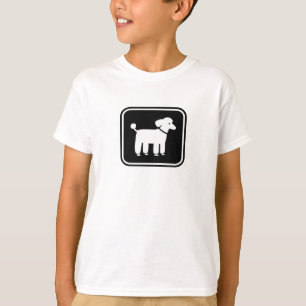 T-shirt Graphisme Caniche (Blanc sur Noir)