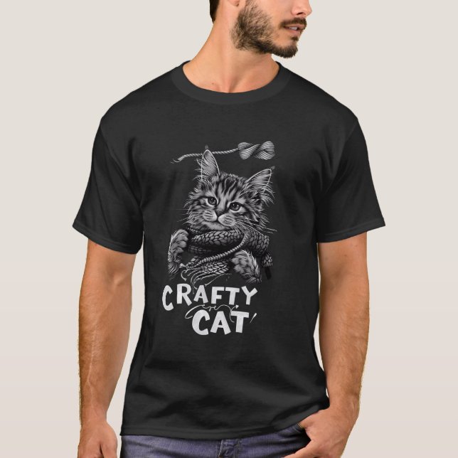 T-shirt Graphisme Chat Malin - Chat Maine Coon avec Fils d (Devant)