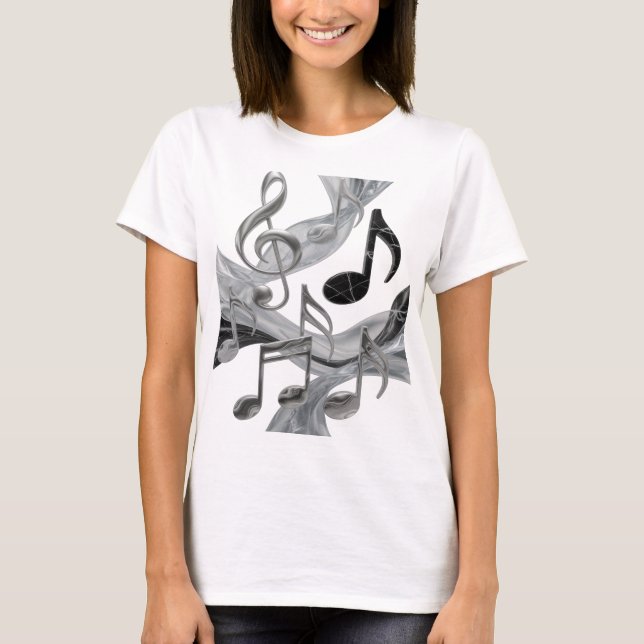 T-shirt Graphisme Chic Silver MUSIC IN MOTION (Devant)