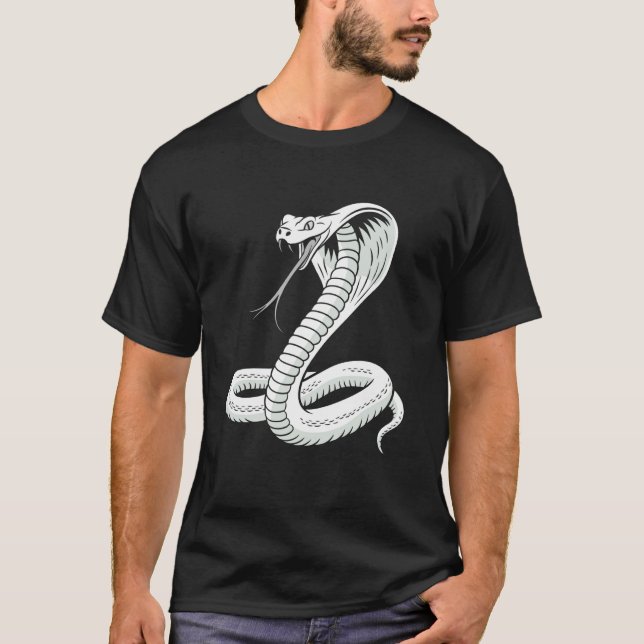 T-shirt Graphisme Cobra Féroce en Distresse (Devant)