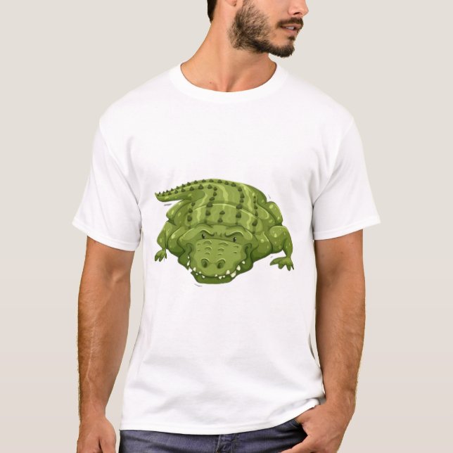 T-shirt Graphisme d'alligator vert Crocodile sauvage Illus (Devant)