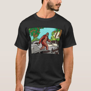 T-shirt Graphisme de bande dessinée de forêt de Sasquatch