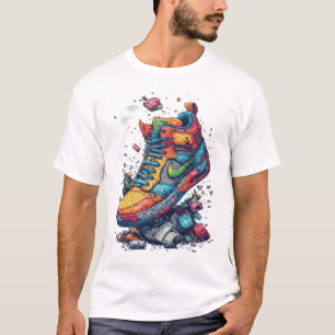 T-shirt Graphisme de baskets graffiti coloré - Rue urbaine