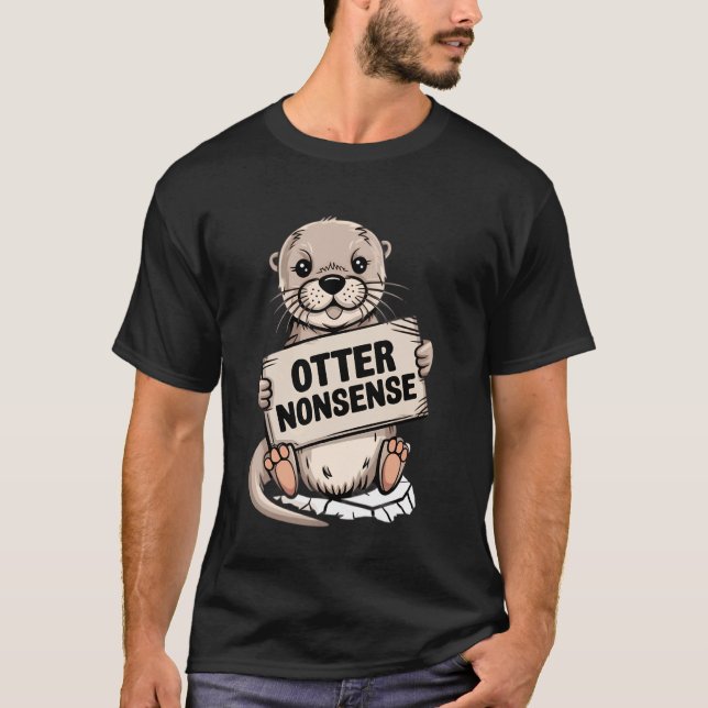 T-shirt Graphisme de blague de papa absurdité de loutre de (Devant)