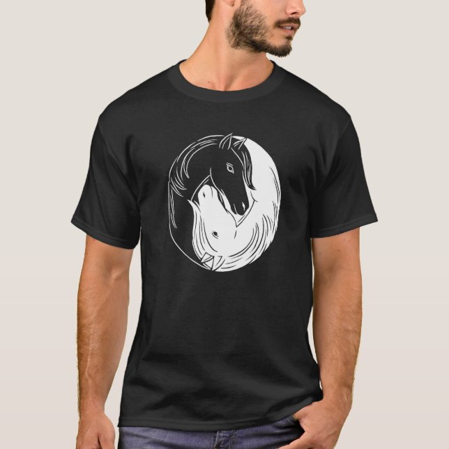 T-shirt Graphisme de câlin de cheval de cheval de ferme de (Devant)