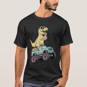 T-shirt Graphisme de camion monstre T Rex de Pâques pour e