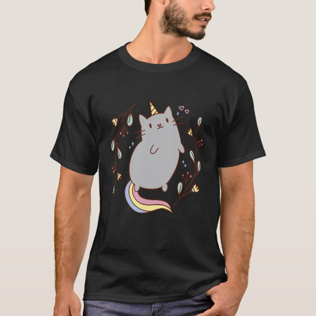 T-shirt Graphisme de chaton licorne mignon (Devant)