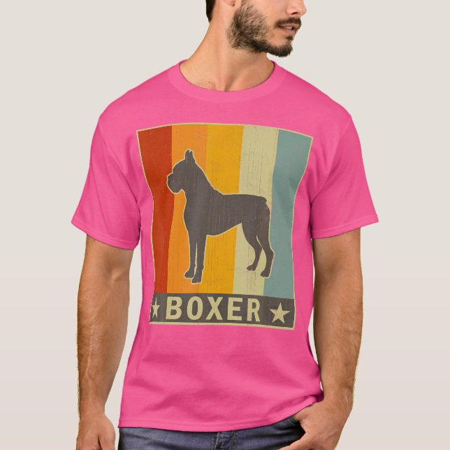 T-shirt Graphisme De Chien De Boxer Retro En Perte Pour Ga (Devant)