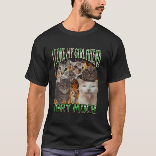 T-shirt Graphisme de contrefaçon de mème de chat drôle de  (Devant)