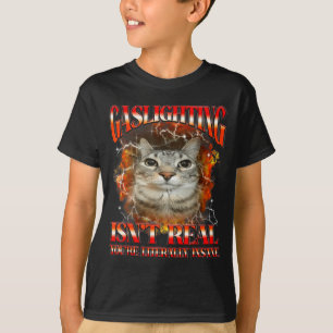 T-shirt Graphisme de contrefaçon de mème de chat drôle Gas