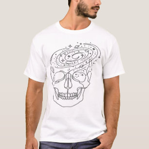T-shirt Graphisme de crâne céleste minimaliste de galaxie