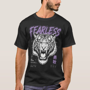T-shirt Graphisme de cyber-streetwear au tigre rugissant i