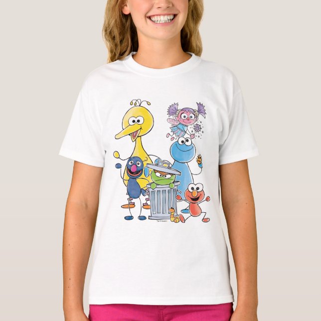 T-shirt Graphisme de Doodley les amis de Sesame (Devant)